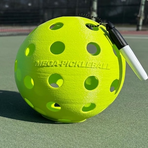 MEGA-Pickleball, pelota de firma con marcador, regalo de Pickleball, base plana, recuerdo de autógrafo, 16,5 x 16,5 x 15 cm, multicolor, PETG 3D