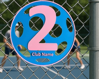 Numer boiska do pickleballa – marker PETG odporny na warunki atmosferyczne