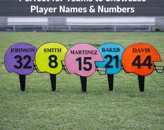 Custom Football Helmet Yard Sign – Player Name