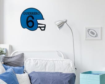 custom football helmet room decor Canvas Set day spaces VWAQ Personalized Name Football Helmet