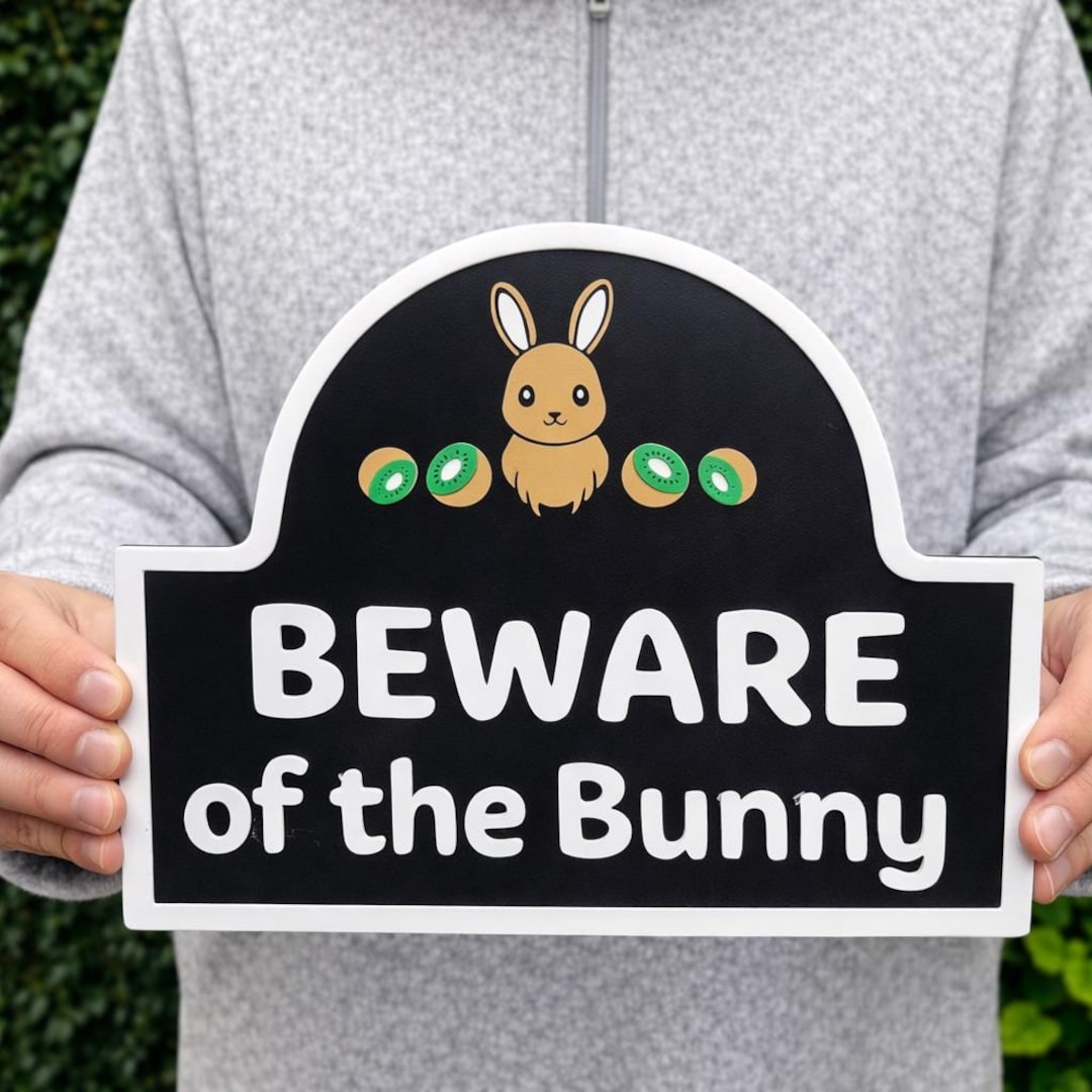 Beware of the Bunny Sign - Funny Rabbit Garden Decor - Animal Warning ...