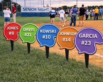 Custom Baseball Helmet Yard Sign – Personalized Team Decor, Made in USA