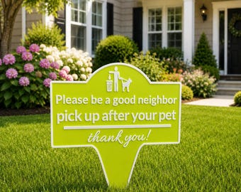 Custom Dog Poop Sign – Personalized Yard Waste Reminder, Weatherproof PETG
