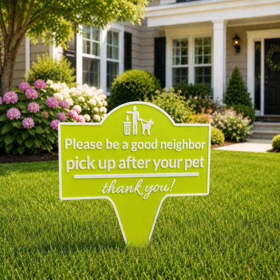 Custom Dog Poop Sign – Personalized Yard Waste Reminder