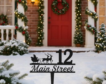 Holiday Address Yard Stake Sign – Christmas