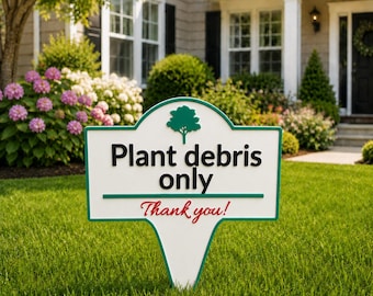 Custom Landscaping Stake Sign, No Mowing No Trimming No Pesticides Garden Marker, Plant Protection Yard Sign