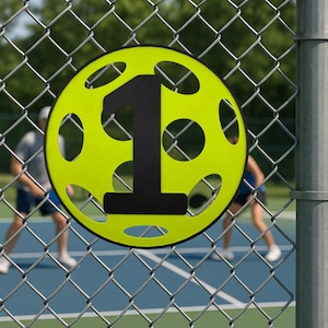 Pickleball Court Number Marker – 6&quot;x6&quot; or 11&quot;x11&quot;, Easy Install, All-Surface Mount, All-Weather, Non-Rusting PETG, For Facility or Club