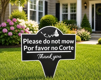 Custom Landscaping Stake Sign, No Mowing No Cutting No Pesticides Yard Sign, Garden Lawn Care Marker, Do Not Cut Plants Outdoor Sign