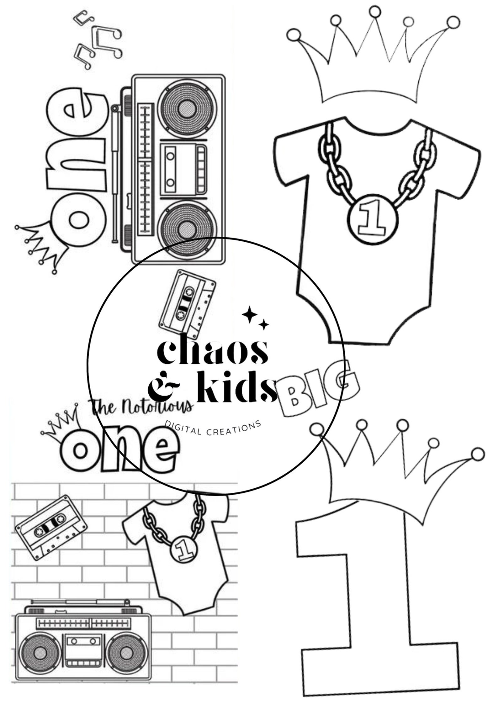 Notorious Big ONE Coloring Page - Etsy