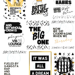 Notorious Big ONE conjunto de 12 placas imprimíveis para download instantâneo, arte de parede, placas Notorious One Birthday
