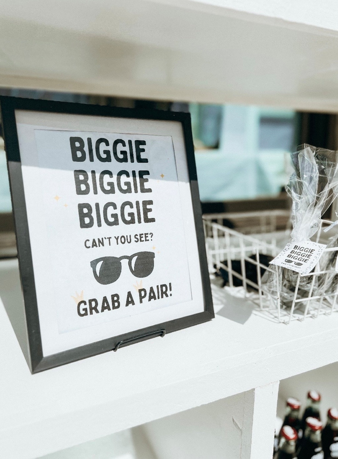 Biggie Biggie Cant You See Sign With Glasses Tags Etsy