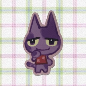 ACNH BOB cute cartoon video game cat vinyl sticker -  2”