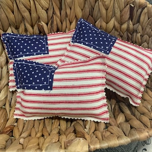 Mini Flag Pillow/Stuffed Flag/Patriotic Flag/July 4th/Red White and Blue/Stars and Stripes/ American Flag/ Handmade/Fourth of July