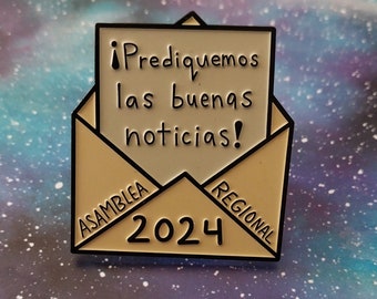 Pin ¡Prediquemos las buenas noticias! ,Envelope Pin, Asamblea Regional 2024, Regional Assembly 2024, JW gifts, Ships in a Day