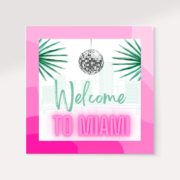 Bachelorette Collection | Gift Bag Tags | Party Favors | Miami Bach Bash | Welcome to Miami | Edit on Canva