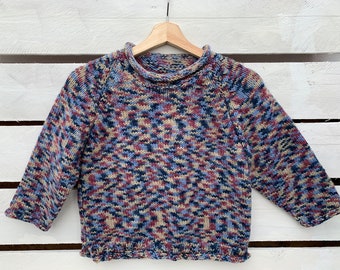 Toddler crewneck hand knit pullover sweater