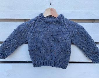 Toddler crewneck hand knit pullover sweater size 2T