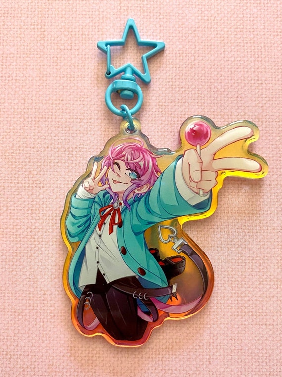 Hypnosis Mic Keychain - Ramuda Amemura - Rainbow Acrylic Charm