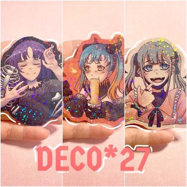 Deco*27 Stickers - Iridescent Vinyl Stickers - Vocaloid - Miku - the Vampire - Otome dissection - Salamander - For Waterbottles
