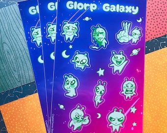Hoja de pegatinas de Glorp