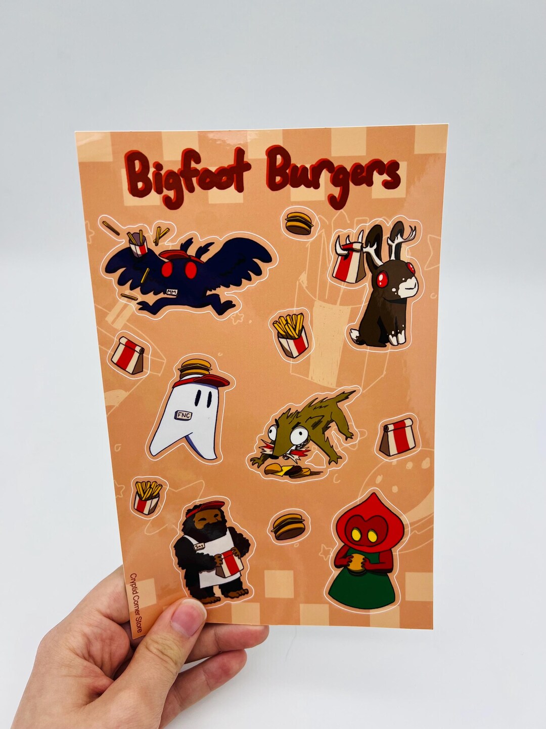 Fast Food Cryptid Sticker Sheet - Etsy