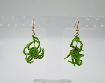 Pendientes de araña verde