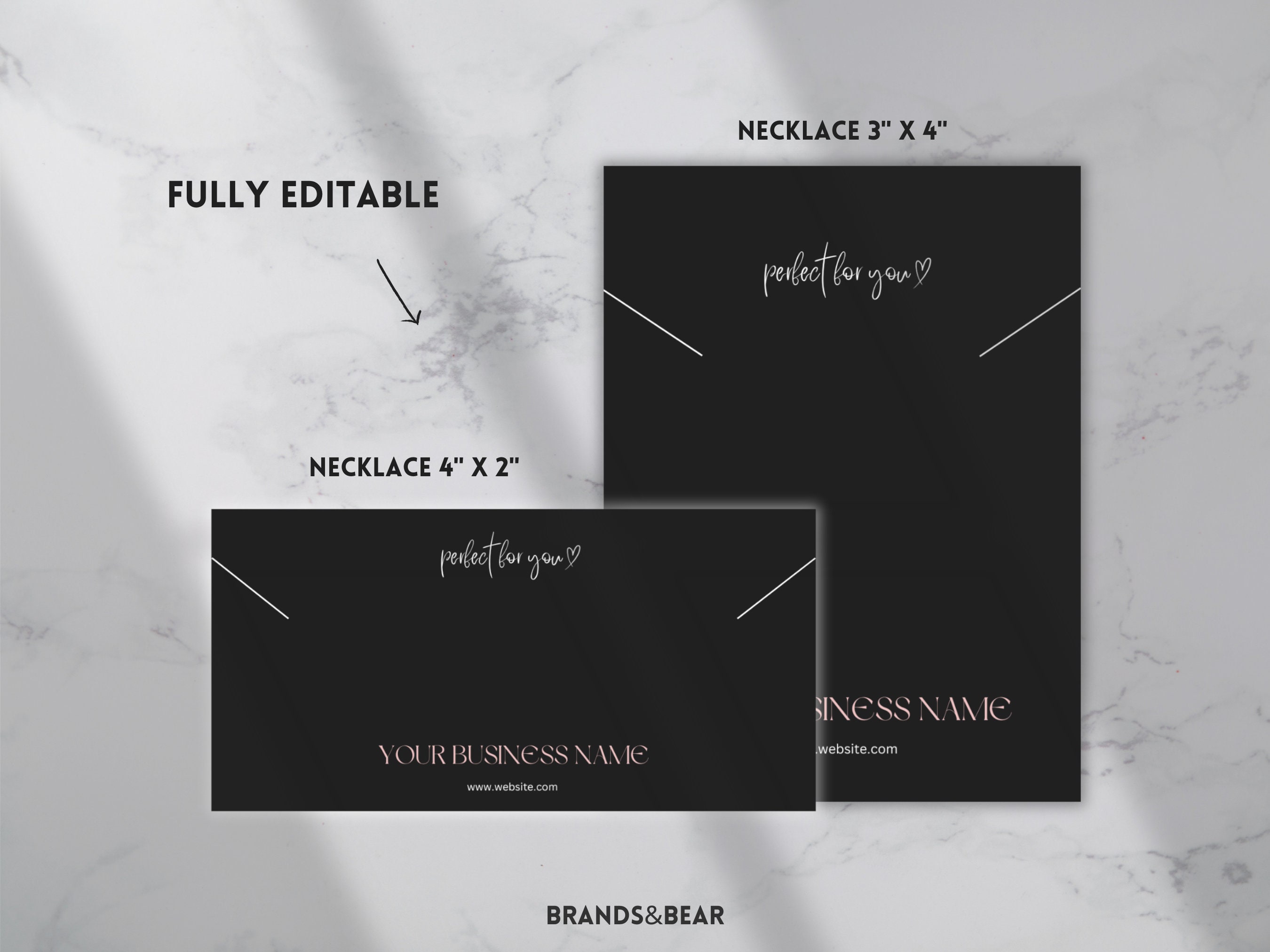 Editable Jewelry Display Card Template Custom Jewellery Card Printable