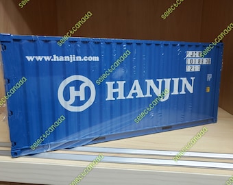 Handmade HanJin 1:20 20ft Shipping Container Model ABS Resin & Wood New Box