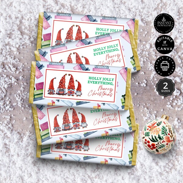 Christmas chocolate wrapper template