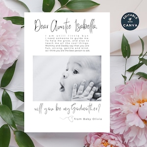 Moderno você será meu modelo de cartão da proposta da madrinha de <br> Entrega Rápida? Canva editável 5x7 polegadas | Festa de Casamento W02.83.1