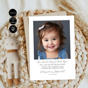 Plantilla de tarjeta de propuesta de matrimonio minimalista clásica y moderna, para niña y niño, Canva editable de 5 x 7 pulgadas, para fiesta de bodas, imprimible, GP22