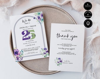 Re-tied the knot, Wedding Vow Renewal Invitation | We Still Do | Instant Download Editable Printable Invite Template Canva 2x(5x7") | VR30