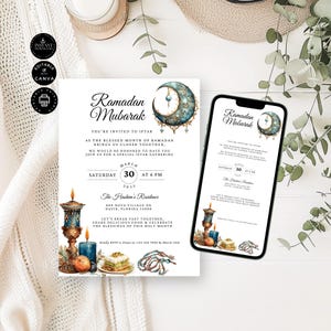 Ramadan Kareem Iftar Invitation: Editable Dinner Party Evite (Digital Download), RM11b