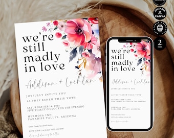Re-tied the knot, Wedding Vow Renewal Invitation, We Still Do, Instant Download, Printable, Invite, Evite Template, Edit Canva 2 size, VR39b