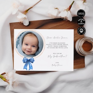 Plantilla clásica de propuesta de matrimonio para bebé varón, Canva editable, 7 x 5 pulgadas, fiesta de bodas, descarga instantánea, imprimible, GM26d