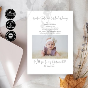 Plantilla de tarjeta de propuesta de matrimonio minimalista clásica y moderna, editable en Canva, 5 x 7 pulgadas, para fiesta de bodas, imprimible, W02.85.1