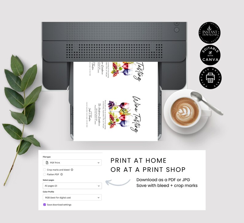 Plantilla de invitación para cata de vinos, fiesta del vino, invitación para cata de vinos a ciegas, fiesta casera, edición imprimible en Canva de 5 x 7 pulgadas, descarga instantánea, P04 imagen 10