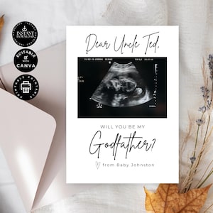 Modelo de cartão de proposta minimalista clássico moderno Você será meu padrinho, menino, Canva editável 5x7 ", para impressão, festa de casamento, W02.84.3