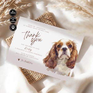 Dankeschön-Karte für Tierarzt, Hund Verlust, Welpe, Dankbarkeit, Tierheim, bedruckbar, Download, Geschenk für Tierarzt, Canva 18x12 cm, TY51