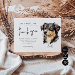 Dankeschön-Karte an Tierarzt Vorlage, Hunde, Welpe, Dankbarkeit, Tier Krankenhaus, Printable, Inst. Download, Geschenk für TA, Canva 7x5", TY46