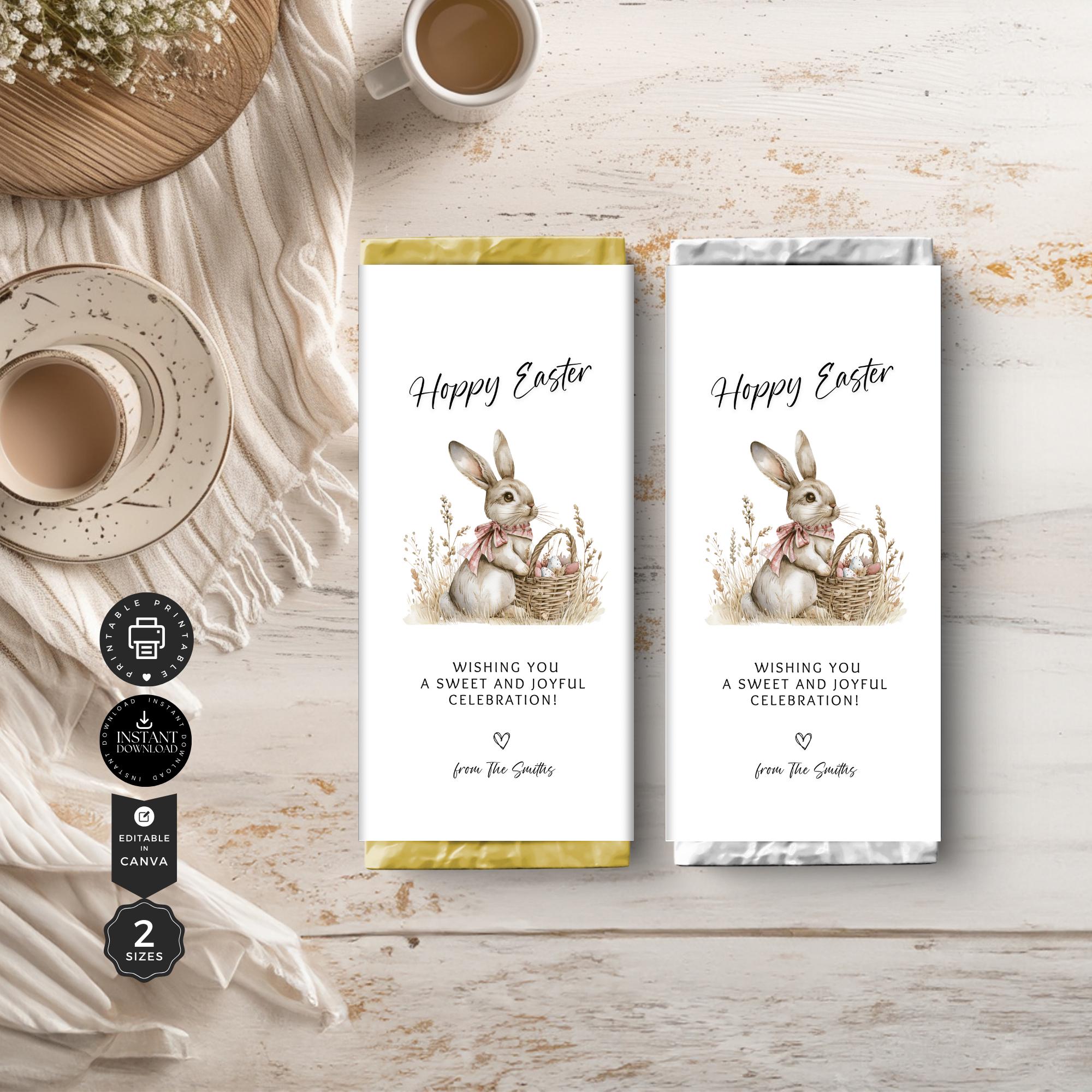 Easter Chocolate Wrapper Template, Candy Bars, Customize Printable Choc ...