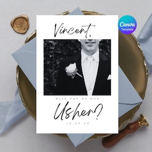 Clássico minimalista moderno você será nosso modelo de cartão de proposta | Canva editável 5x7 polegadas | Festa de Casamento W02.79