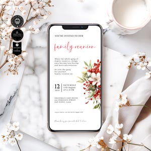 Family Reunion Invitation Template, Gathering Party, Celebrate Personalized Phone Invite, Editable Canva 1080x1920 Pix, Inst Download, FR03a
