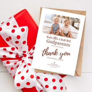 Plantilla de tarjeta de agradecimiento moderna por ser mi padrino, ¿Quieres ser mi bebé, niña o niño?, edición imprimible con Canva de 5 x 7 pulgadas, fiesta de bodas TY18
