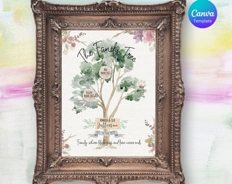 Family Tree Template|Love |Pet|Genealogy Gift |Ancestry|Anniversary|Family Kids|Genealogy|History|Wedding |Pedigree Chart |Grandparent FT1.1