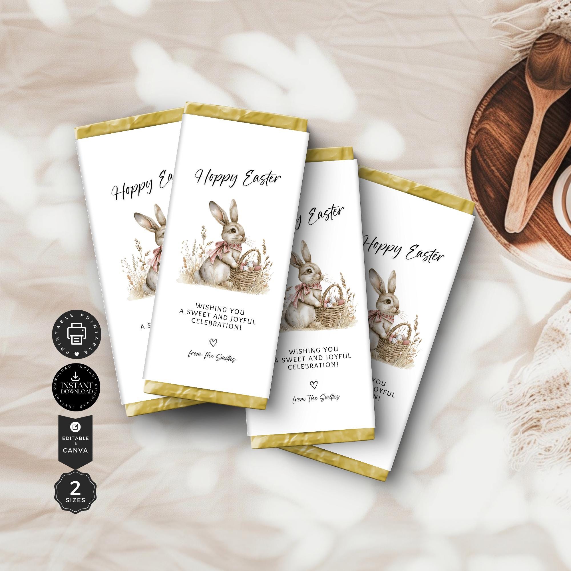 Easter Chocolate Wrapper Template, Candy Bars, Customize Printable Choc ...