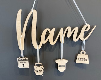 Personalized name plate birth plate baby gift baby gift for birth birth dates children's room girl boy girl boy