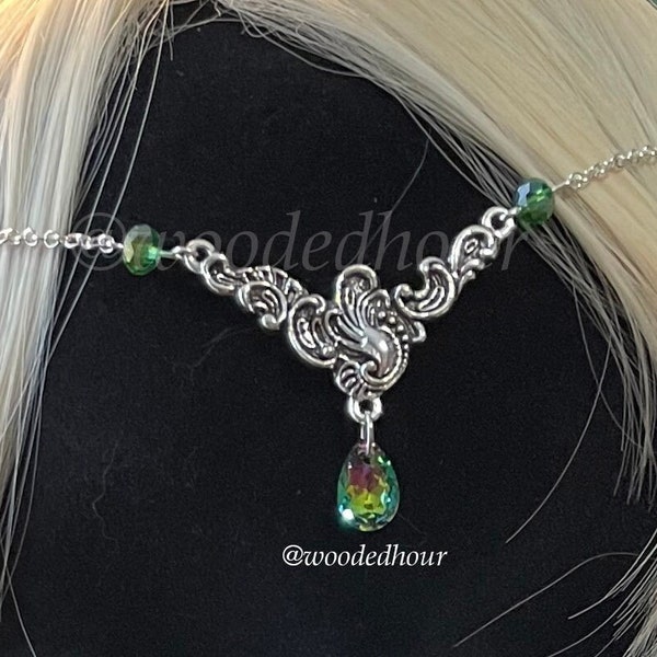 Goddess Circlet - Jungle Green - Fantasy Fairy Diadem - Bridal Tiara - READY TO SHIP