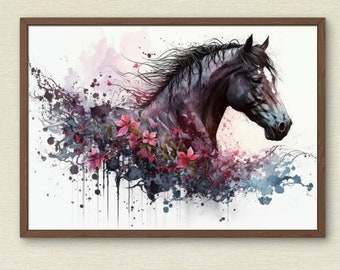 Horse Painting,Home Decoration,Digital Wall Art,Wall Prints Digital Art,Wall Art Printable,Instant Download,Home Decor,Living Room Wall Art