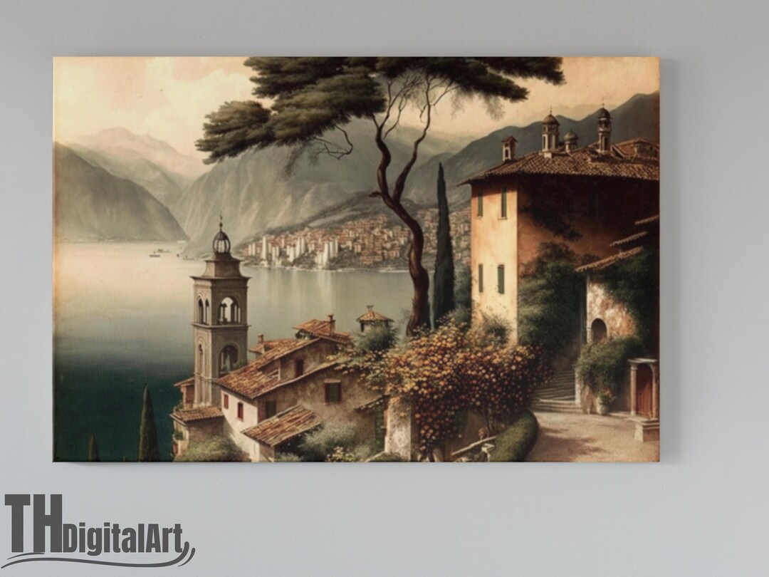 Vintage Italian Landscape Wall Art,printable Wall Art,autumn Landscape